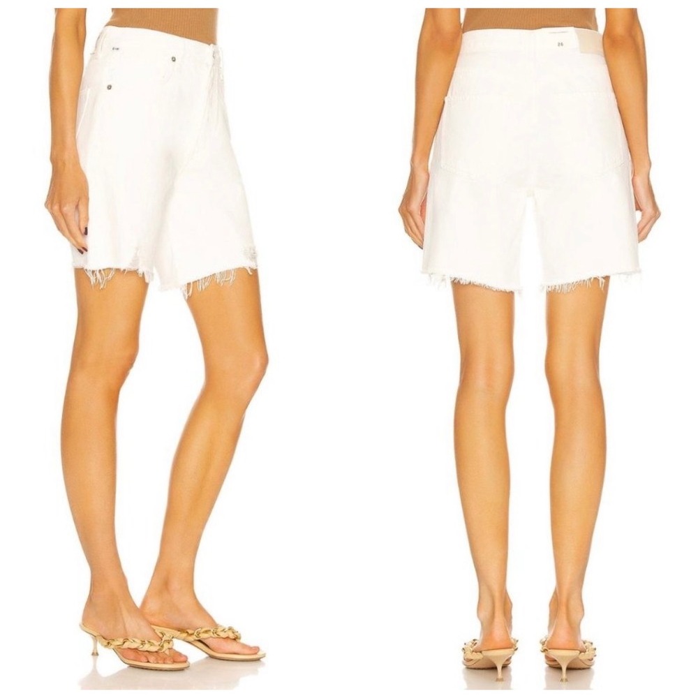 NWT Citizens of Humanity 100% Cotton Camilla White Denim Shorts Jorts 26